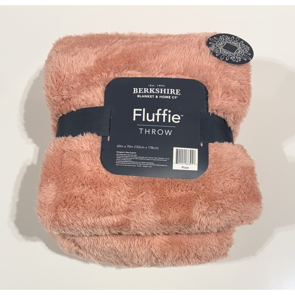 BERKSHIRE Blanket & Home Co - Fluffie Throw - Pink Rose - 60 x 70 in - NEW NWT